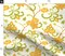 Trailing Floral Orange Chintz Indian Botanical Green Cream Retro Flowers Custom Printed Fabric by Spoonflower Various Fabrics by the Yard or Fat Quarter